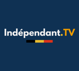 Logo independant TV fond bleu carré